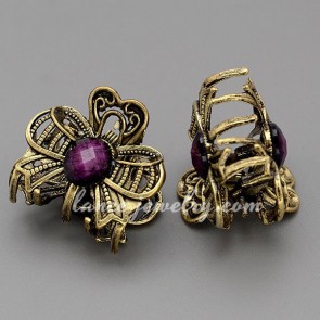 Mysterious purple resin decoration hair claw