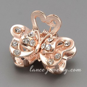 Elegant zinc alloy hair claw with butterfly shape design