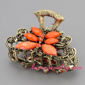 Trendy hair clip with zinc alloy & butterfly model decorated