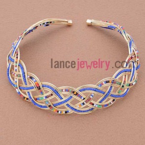 High quality seed bead ornate iron hair band