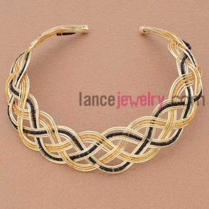 Fashion seed bead ornate iron hair band