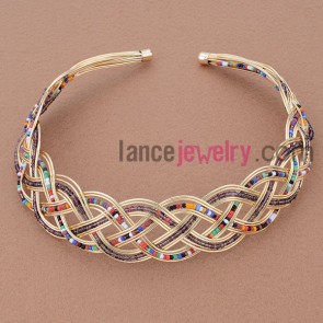 Fashion seed bead ornate iron hair band