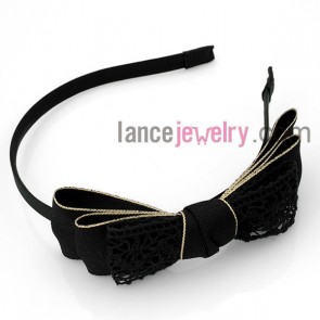 Black lace bowknot hair hoop