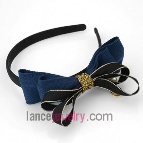 High quality navy blue bowknot hair hoop