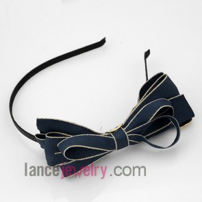 Simple dark blue bowknot hair accessory