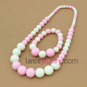 Fashion suit of acrylic beads  hair band