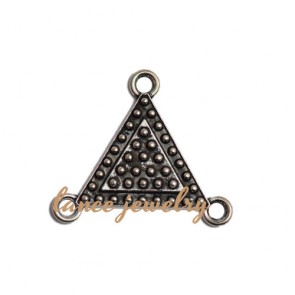 Zinc alloy pendant,a 20mm triangle with 3 circles on the each angle and many circles on both two sides