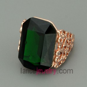 Fashion alloy rings with gemstone