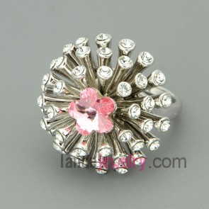 Blooming flowers decoration alloy rings