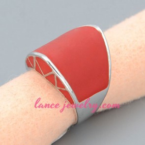 Nice ring with red zinc alloy decoration