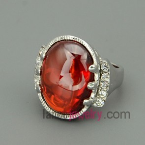 Classic red color gemstone alloy rings 