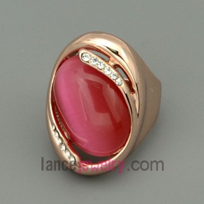Hot red color gemstone decoration alloy rings