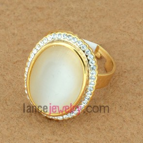 Classical cat eye decoration brass ring