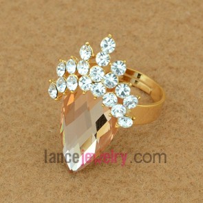Gorgeous crown shape brass ring