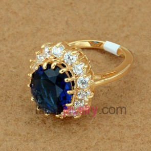 Sweet flower model crystal ring