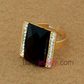 Black crystal decoration ring