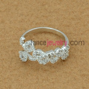 Simple brass ring decorated with platinum plating