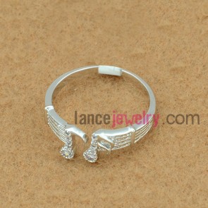 Traditional brass ring with musical note model decoration