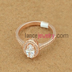 Nice brass ring decorated with cubic zirconia