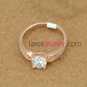 Glittering brass ring decorated with real gold plating