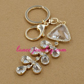 Clear crystal beads pendants decoration key chain