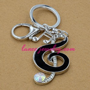 Beauty muscial note model pendant decorated key chain