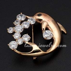 Lively dolphin model decoration brooch