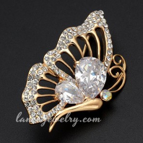 Lovely butterfly shape brooch decorated with shiny rhinestone