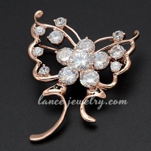 Creative brass alloy brooch with butterfly shape design