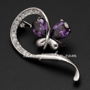 Gorgeous rhinestone decorated butterfly shape brooch