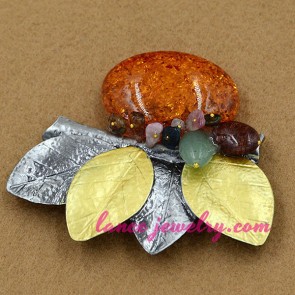 Trendy acrylic beads decorated brooch