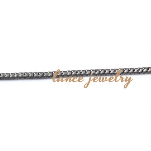 Hardware fitting fashion gunmetal black mesh iron chain