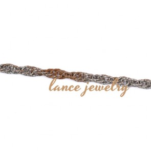 Best selling triangular shape twist iron chain with white or gold color