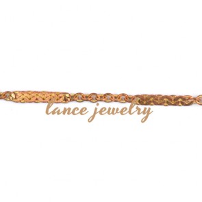 Long thick multi-links copper chain with white or gold color