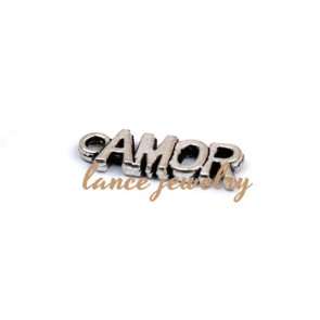 Fashion Alphabet Letter"AMOR"Zinc Alloy Pendant 