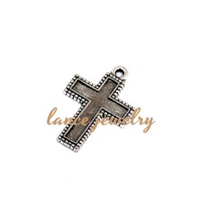   Cubic Christian Cross 24/16mm Zinc Alloy Pendant