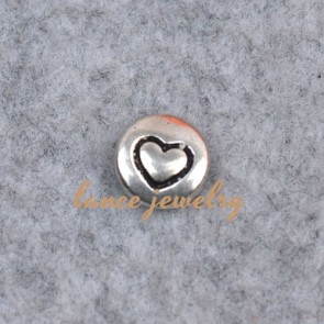 Wholesael Heart Shape Engraved Zinc Alloy Pendant Findings