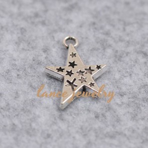 Five pointed star new designing zinc alloy silver pendant