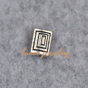Small sized rectangular shape 0.06g zinc alloy pendant