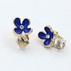 Beautiful Crystal Diamond Flower South Korea Imported High Quality Zircon Earrings Korean Version of the New Wholesale Earrings