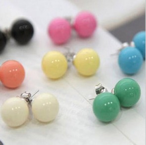 popular cute candy earrings pearl ball earrings stall hot slae accessories