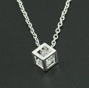 top grade zircon solid necklace magic cube locket necklace