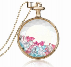 Perfume Bottle Pendant with Diamond Stone Necklaces