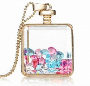 Wholesale Heart Shape Metal Perfume Bottle Pendant Necklaces