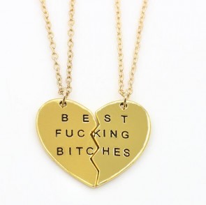 best fucking bitches necklace broken heart necklace