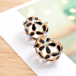 Korea Flower Ball Druzy Stud Earrings