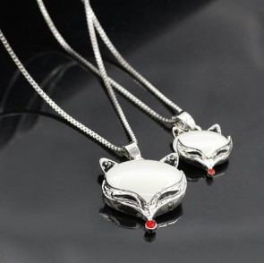 top quality crystal pendant fox chain choker necklace