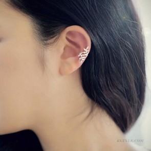 korean leaf hair clip cute no ear hole earrings