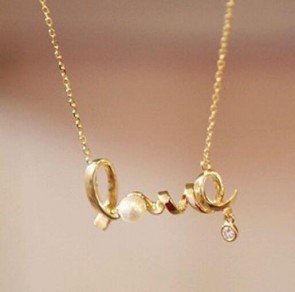 korean fashionable short chain love collarbone necklace
