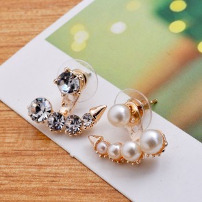Wholesale Gold Plated Anchor Rhinestone Stud Earrings